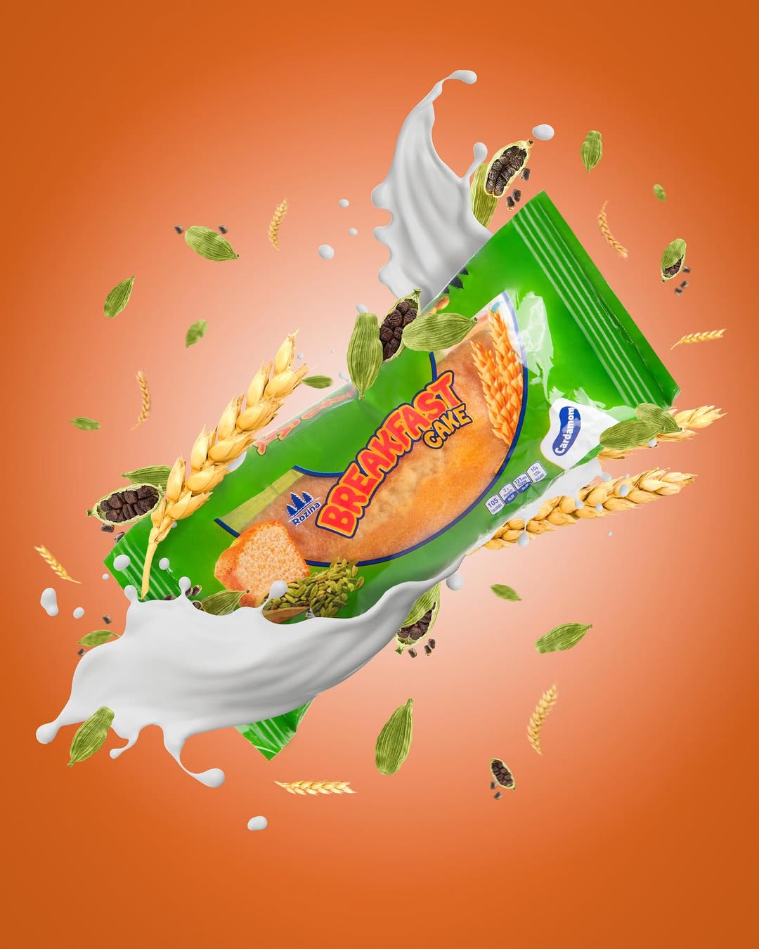 Rozina Cardamom Breakfast Cake 95g – Soft & Aromatic Snack with Warm Spiced Flavor for Anytime Enjoyment